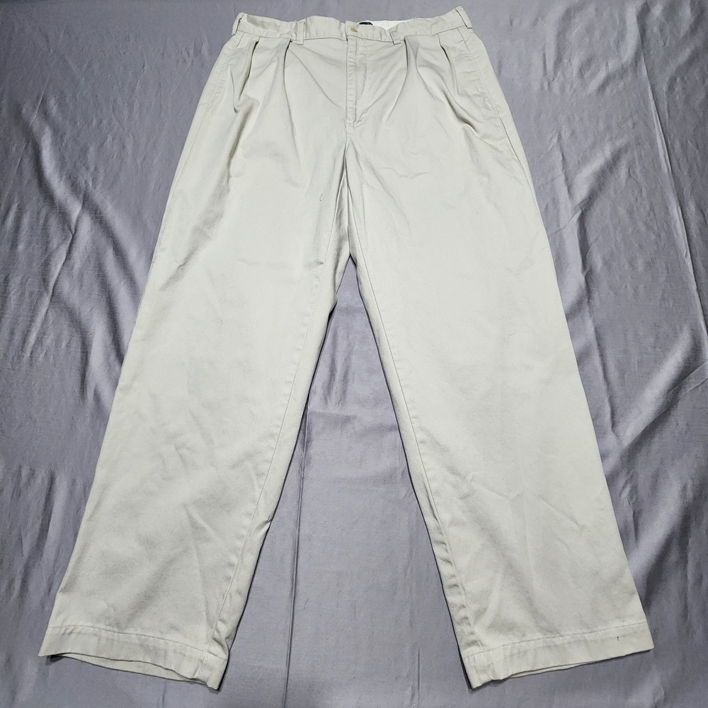 Polo Ralph Lauren Andrew Pant Mens 36x29 Khaki Tan Double Pleat Chino Trousers